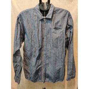 Vintage MBX Shirt Lightweight Denim Women's Size XXL Button Up Long Sleeves